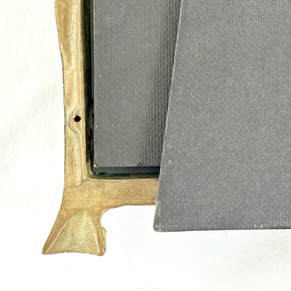 VTG Brass Mirror Art Nouveau Vanity Mirror 3D Lady By The Lake Sculpture MCM 9x6 - Picture 5 of 6